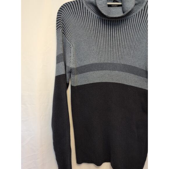 H&H M men's turtleneck gray navy block sweater long sleeve ribbed Australia Made - Picture 3 of 10